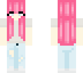 cute girl with pink hair