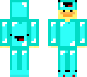 duck in a skeppy suit backwards