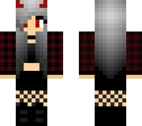 emo grey haired demon girl