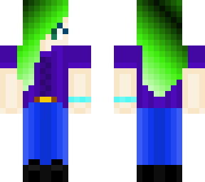 green haired person