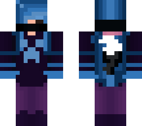 wolf girl with creeper hoodie(blue)