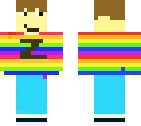 a person with 'z' rainbow shirt.