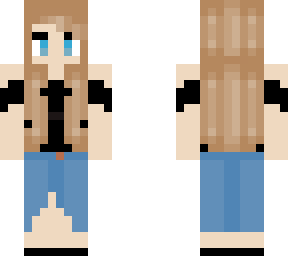 casual jean skirt girl