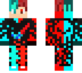 glitchy red and blue skull