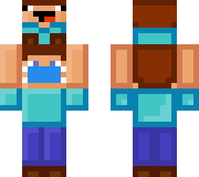 masked steve holding noob