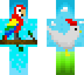 chicken and parrot
