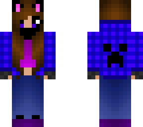 cute/cool girl v2 creeper hoodie masked cat