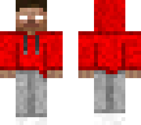 herobrine red hoodie gray sweatpants