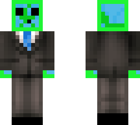 infected blue slime in suit
