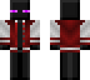 red hoodie blocky enderman with outer layer