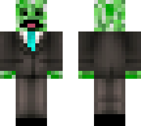 creeper with mustache and aqua tie
