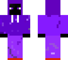 enderman in a purple hoodie and red shoes