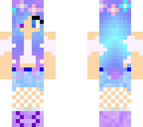 kawaii blue and purple gradient hair