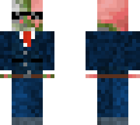 pig man in blue suit