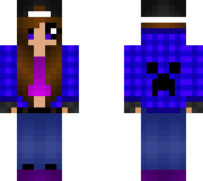 cute/cool girl v2 creeper glitch hoodie v2 cap edit v2