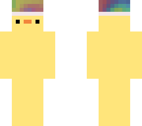 duck skin with tie dye rainbow hat