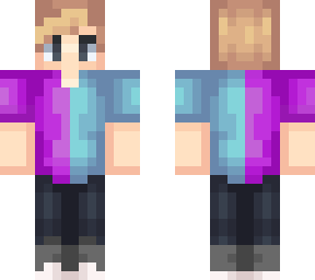 purple-blue blonde boy