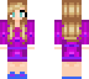 purple girl with blonde hair