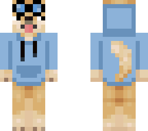 doge wearing hoodie with dantdm goggles