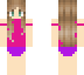 me in a pink and purple bathing suit