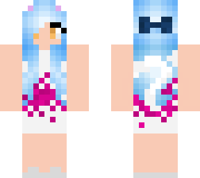 nekoette~tan in white dress with pink flowers