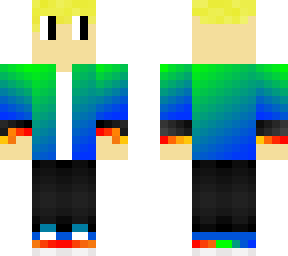 a blonde boy with a gradient jacket