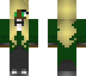 blonde in a green tux (dark skin)