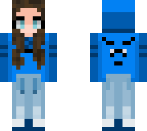 blue bear hoodie girl
