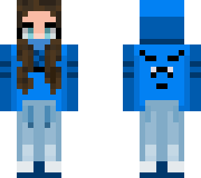 blue bear hoodie girl mask