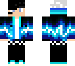 blue lightning black hair hood