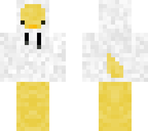 duck wearing a chicken hoodie