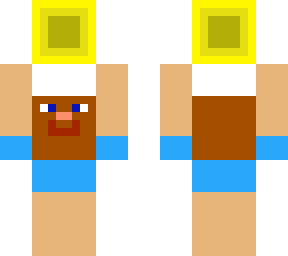 noob wearing gold block