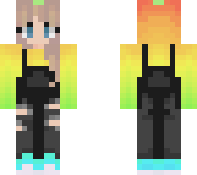 rainbow fruit overalls girl