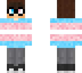trans pride flag skin with glasses