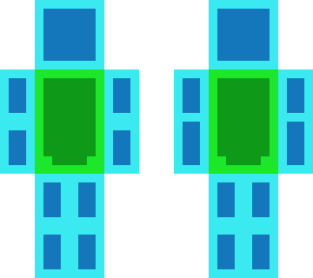 blue and green block man