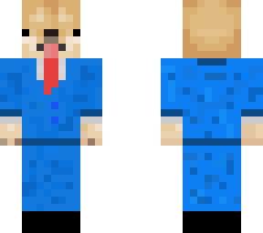 dog in suit blue