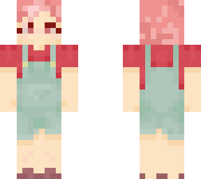 half elf in mint overalls