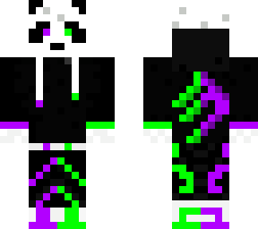 purple and green panda