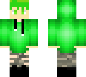 shout out to the person who made my first skin solo! (green haired and hoddie)