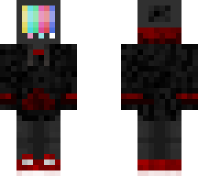 tv head - red and black