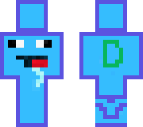 blue noob face letter d