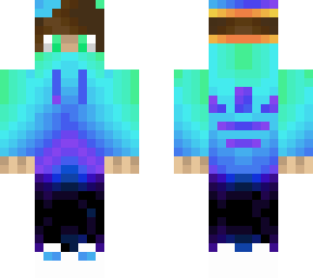 hood boy green purple and blue