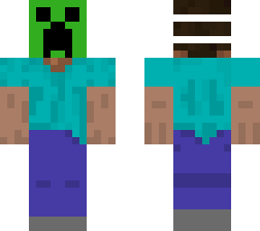 steve with a creeper mask