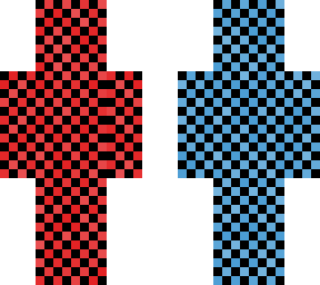 blue & red