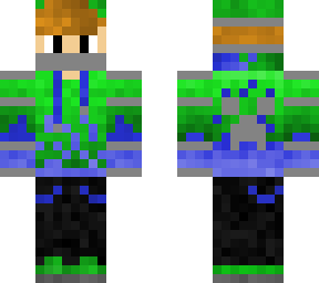 cool green and blue masked boy