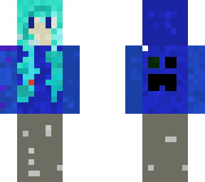 cute blue hair girl
