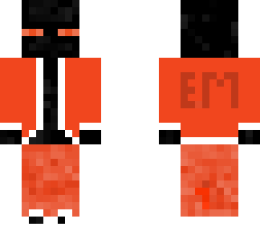 orange enderman in lettermen jacket