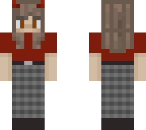 red girl w/ plaid pants
