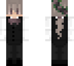 butler with ponytail and flower crown (slim)