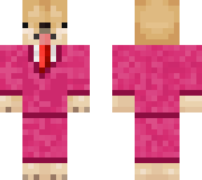 doggo in pink suit